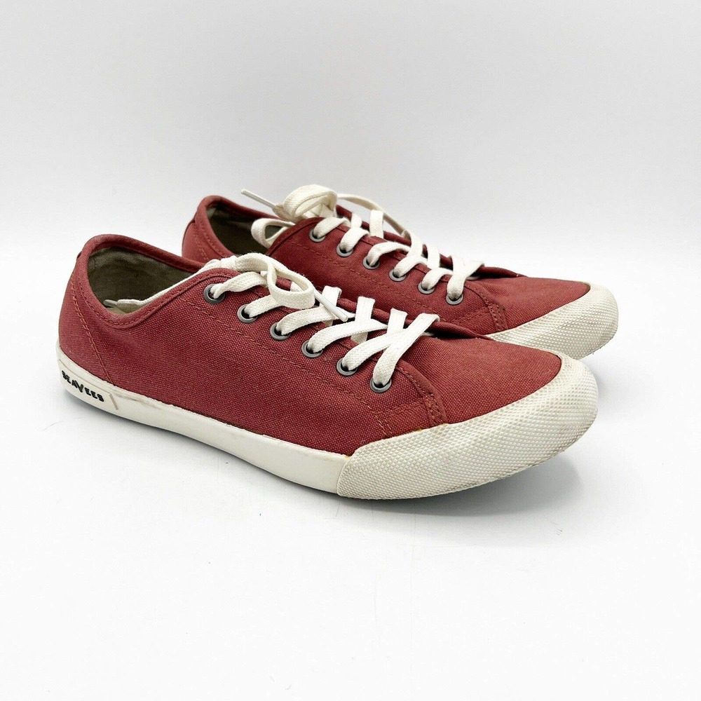 SeaVees Women's Red Canvas Sneakers